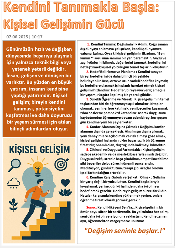 Kişisel Gelişimin Gücü: Kendini tanımakla başla